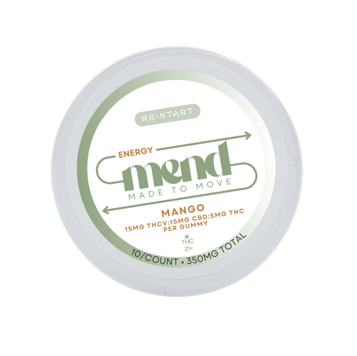 MEND Delta 9 THCV CBD 35MG Gummies Mango (2:7:7) / 10-ct